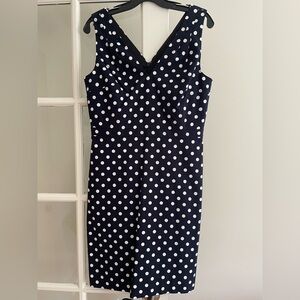 J. Crew Navy and White Polka Dot Mini Dress NWT